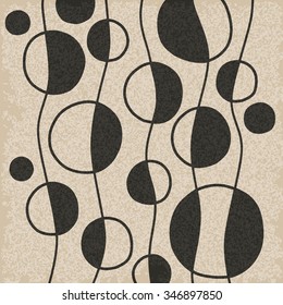 Abstract pattern. Repeating simple background with hand drawn circles. Graphic linear doodle. Vector illustration.