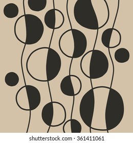 Abstract pattern. Repeating simple background with hand drawn circles. Graphic linear doodle. Vector illustration.