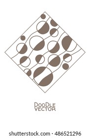 Abstract pattern. Repeating simple background with hand drawn circles. Graphic linear doodle. Vector illustration.