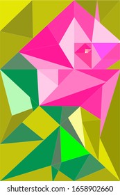 El patrón abstracto se elevó de triángulos en la proporción dorada en la proporción dorada. Gráficos vectoriales. Para la tela, tapa de smartphone, impresión en papel, plástico, cerámica, vidrio, plástico, textil