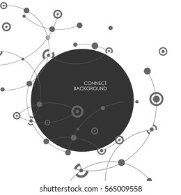 Abstract pattern of rounded lines and dots with space for text.