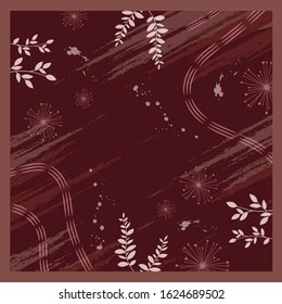 Abstract pattern for scarf motif on maroon color