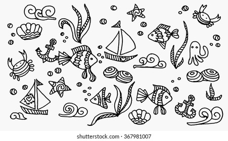 abstract pattern sea life and marine background
