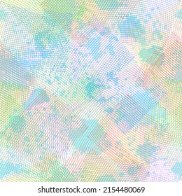 Abstract pattern. Seamless Background with blots and squares from lines. Vector illustration