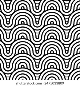 Abstract. Pattern seamless curve geometric background. Vector.