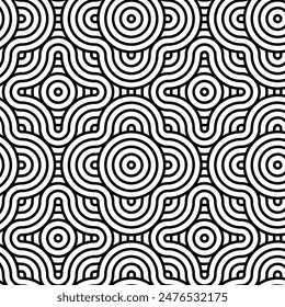 Abstract. Pattern seamless curve geometric background. Vector.