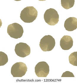 Abstract Pattern Seamless Dark Yellow Polka Dots. For your design. Vector.