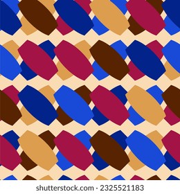 Abstraktes Muster nahtloses Design. Farbige Formen auf beigem Hintergrund.