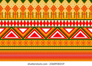 Patrón abstracto, floral sin costuras, trabajo de ikat, formas geométricas, patrón tribal indio, amarillo rojo tulki para tejidos imprimen alfombras almohadillas de cama.