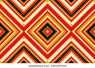 Patrón abstracto, floral sin costuras, trabajo de ikat, formas geométricas, patrón tribal indio, negro túrquico para textiles imprime alfombras almohadillas de cama.