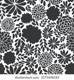  Abstract Pattern of seamless flowers. Abstract botany flowers background. style for banners, wallpaper, posters, websites, online shopping.Vector illustration design.