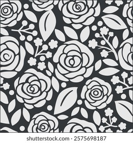  Abstract Pattern of seamless flowers. Abstract botany flowers background. style for banners, wallpaper, posters, websites, online shopping.Vector illustration design.