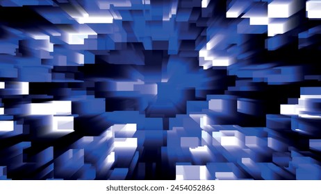 Abstract pattern, seamless mosaic background. Abstract technology background consisting of glowing blocks. Sci-fi or hi-tech background. Vector illustration