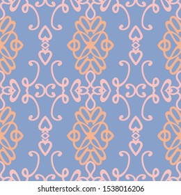 Abstract pattern seamless on blue background. Vector
