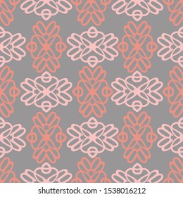 Abstract pattern seamless on gray background. Vector