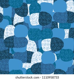 Abstract pattern. Seamless texture from large multi-colored spots. Camouflage. A network of five-pointed stars that are divided in half.