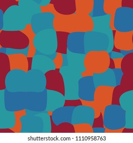 Abstract pattern. Seamless texture from large multi-colored spots. Camouflage.