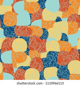 Abstract pattern. Seamless texture from large multi-colored spots. Camouflage. A network made up of groups of seven-pointed stars.