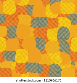 Abstract pattern. Seamless texture from large multi-colored spots. Camouflage. Regularly arranged squares consisting of diagonal bands.