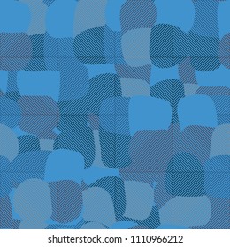 Abstract pattern. Seamless texture from large multi-colored spots. Camouflage. Regularly arranged squares consisting of diagonal bands.