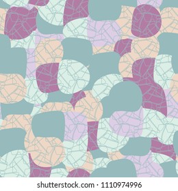 Abstract pattern. Seamless texture from large multi-colored spots. Camouflage. A network composed of broken pentagons.