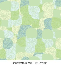 Abstract pattern. Seamless texture from large multi-colored spots. Camouflage. Dense network consisting of many rounded figures.
