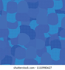 Abstract pattern. Seamless texture from large multi-colored spots. Camouflage. Network of small squares.