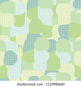 Abstract pattern. Seamless texture from large multi-colored spots. Camouflage. Network of small squares.