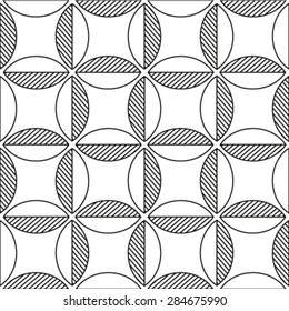 Abstract pattern. Seamless vector background. Black and white texture.