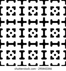 Abstract pattern. Seamless vector background. Black and white texture.