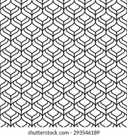 Abstract pattern. Seamless vector background. Black and white texture.