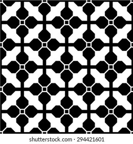 Abstract pattern. Seamless vector background. Black and white texture.