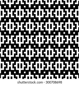 Abstract pattern. Seamless vector background. Black and white texture.