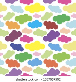 Abstract pattern. Seamless vector pattern multicolored clouds on a transparent background