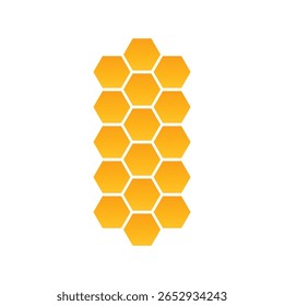 Abstract pattern seamless yellow hexagon honeycombs on a white background. Honey comb background pattern symbol vector design