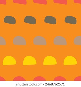 abstract pattern semicircles on orange background