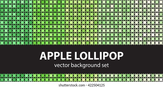 Abstract pattern set "Apple Lollipop". Vector seamless backgrounds