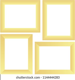 Abstract pattern set of four golden rectangle frames logo template photo frame texture background T shirt design Vector illustration useful for tiles wallpaper 