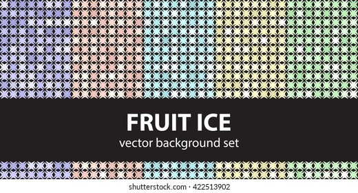 Abstract pattern set "Fruit Ice". Vector seamless backgrounds