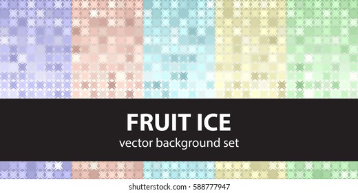 Abstract pattern set "Fruit Ice". Vector seamless backgrounds