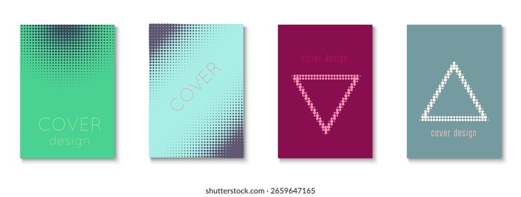 Abstract Pattern Set. Future Concept In Minimal Layout. Futuristic Elements On Flat Page. Wave Flyer. Minimalist Graphic Cover. Geometric Dot Template. Trendy Abstract Pattern