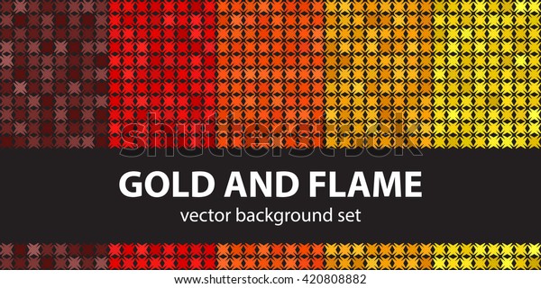 Abstract Pattern Set Gold Flame Vector Stock Vector (Royalty Free ...