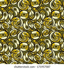 abstract pattern in shades of olive. seamless pattern