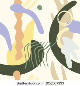 Abstract Pattern with shapes, lines, spots, imprints, dots . Artistic seamless background. Ready design ideas for for poster, trendy card, invitation, placard, brochure, flyer, presentation and more.