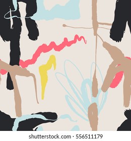 Abstract Pattern with shapes, lines, spots, imprints, dots . Artistic seamless background. Ready design ideas for  for poster, trendy card, invitation, placard, brochure, flyer, presentation and more.