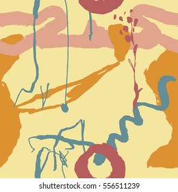 Abstract Pattern with shapes, lines, spots, imprints, dots . Artistic seamless background. Ready design ideas for  for poster, trendy card, invitation, placard, brochure, flyer, presentation and more.