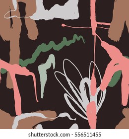 Abstract Pattern with shapes, lines, spots, imprints, dots . Artistic seamless background. Ready design ideas for  for poster, trendy card, invitation, placard, brochure, flyer, presentation and more.