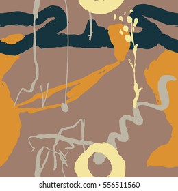 Abstract Pattern with shapes, lines, spots, imprints, dots . Artistic seamless background. Ready design ideas for  for poster, trendy card, invitation, placard, brochure, flyer, presentation and more.