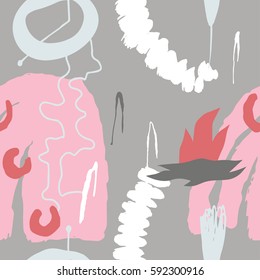 Abstract Pattern with shapes, lines, spots, imprints, dots . Artistic seamless background. Ready design ideas for for poster, trendy card, invitation, placard, brochure, flyer, presentation and more.