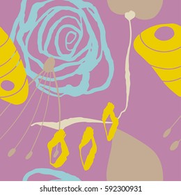 Abstract Pattern with shapes, lines, spots, imprints, dots . Artistic seamless background. Ready design ideas for for poster, trendy card, invitation, placard, brochure, flyer, presentation and more.